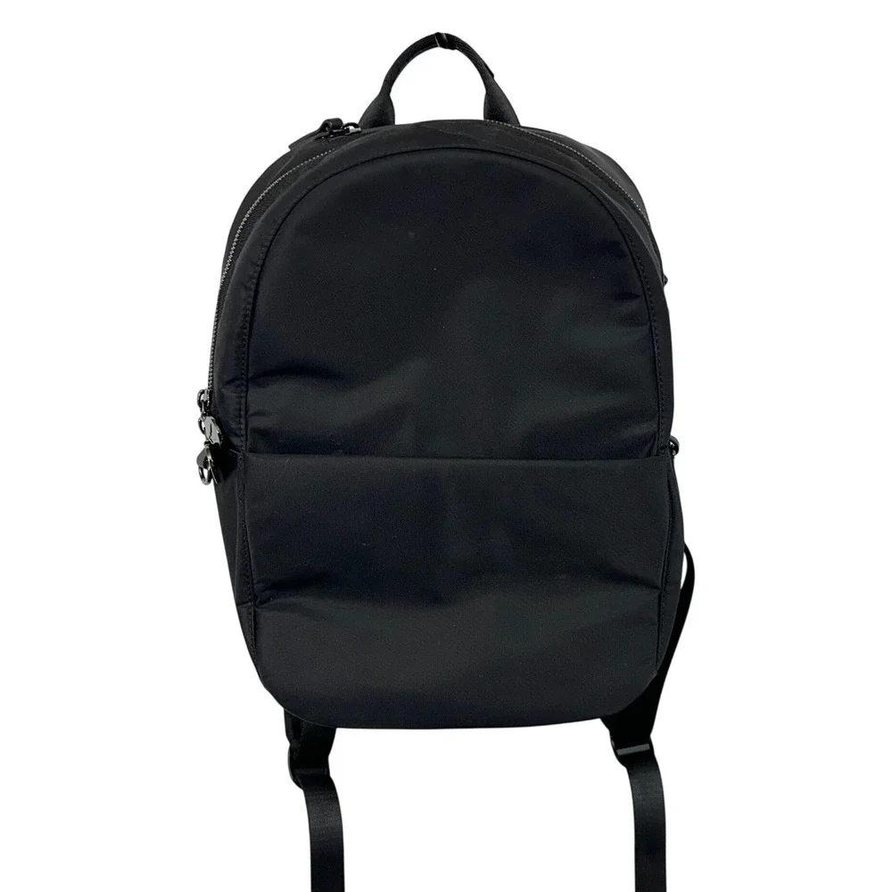 Lo & Sons The Rowledge Backpack Black Nylon Convertible Laptop Travel Bag Solid